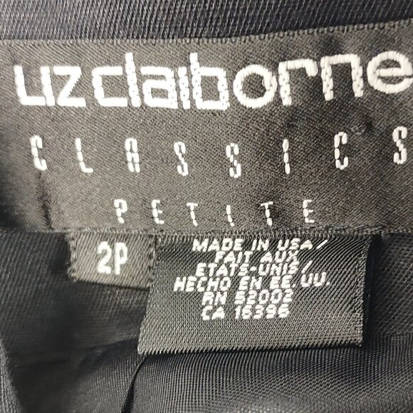 Liz Claiborne Petite Classics Three Button Black Blazer Size 2P - Picture 11 of 13